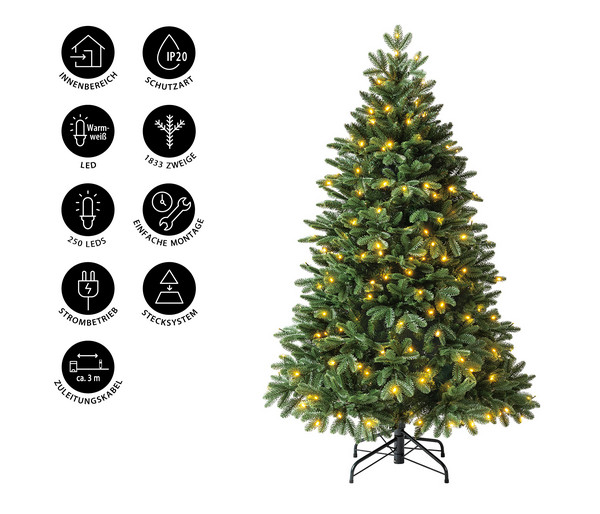 Dehner künstlicher LED-Weihnachtsbaum Alva, ca. H150 cm