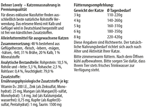 Dehner Premium Lovely Nassfutter für Katzen Zeit zu zweit, 100 g