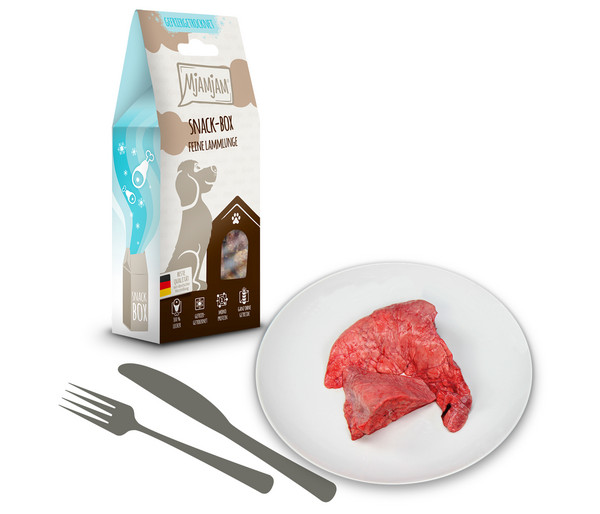 MjAMjAM® Hundesnack Snack-Box feine Lammlunge, Adult, 70 g