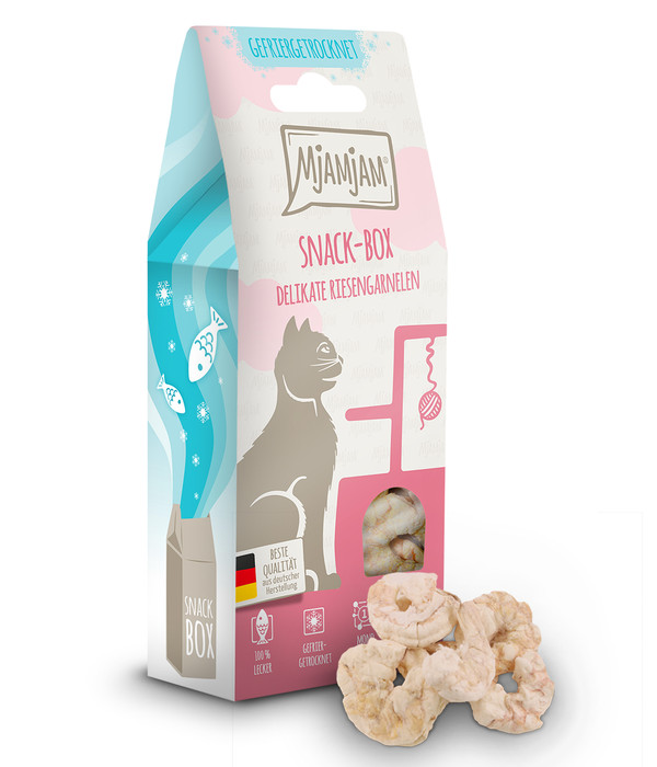 MjAMjAM® Katzensnack Snackbox delikate Riesengarnelen, Adult, 25 g