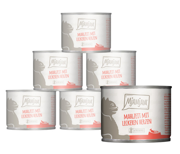MjAMjAM® Nassfutter für Katzen Mahlzeit mit leckeren Herzen, Adult