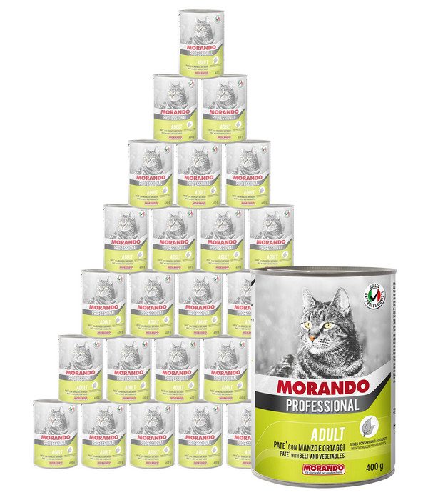 MORANDO Professional Nassfutter für Katzen Pastete Adult, 24 x 400 g