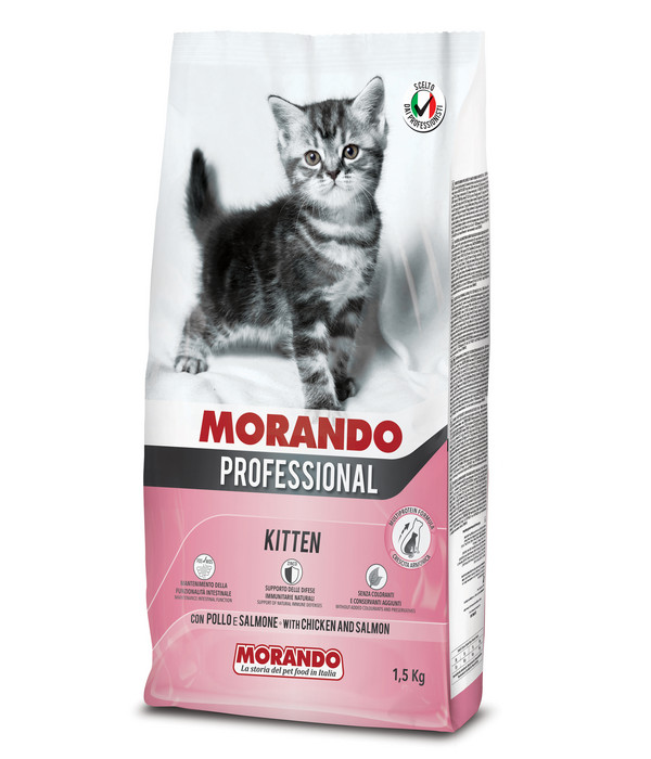 MORANDO Professional Trockenfutter für Katzen Kitten, Huhn & Lachs, 1,5 kg