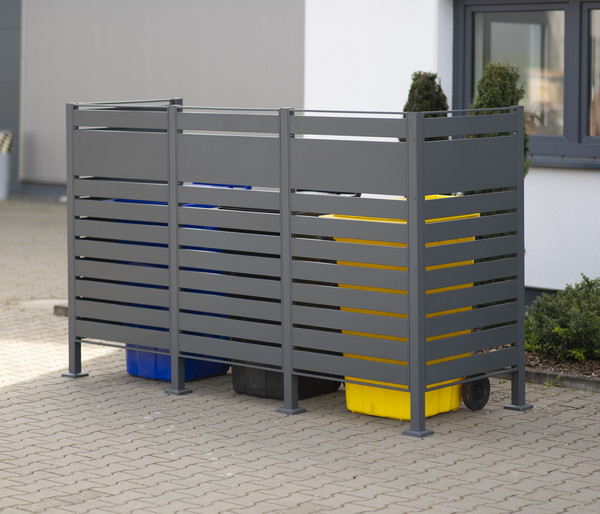 Westmann Mülltonnenverkleidung Planum 3er Box, ca. B250/H150/T90 cm