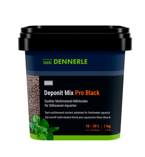 DENNERLE Aquarium Bodengrund Deponit Mix Pro Black, 1 kg