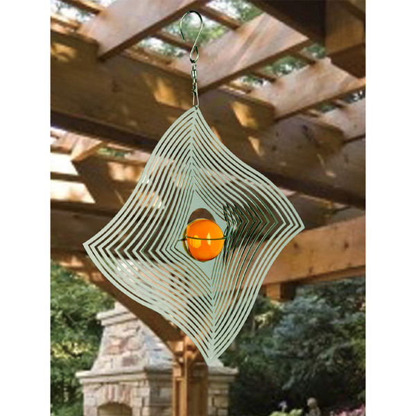 NATURE'S MELODY Windspiel Cosmo Diamant-Welle, 23,5 x 4,5 x 32 cm, silber/gelb
