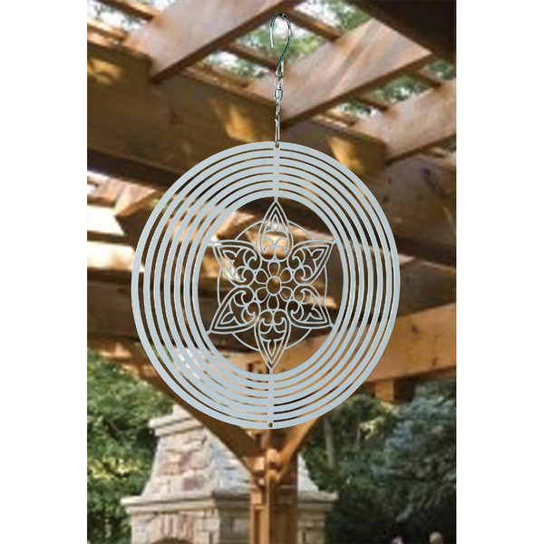 NATURE'S MELODY Windspiel Cosmo Mandala, Ø 20 x 29,3 cm, silber
