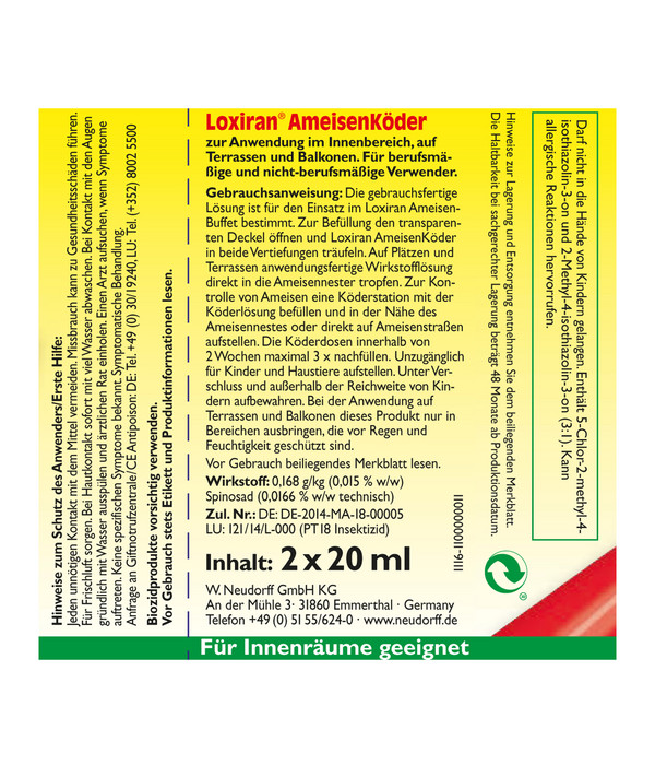 Neudorff Loxiran® Ameisenköder, 2 x 20 ml