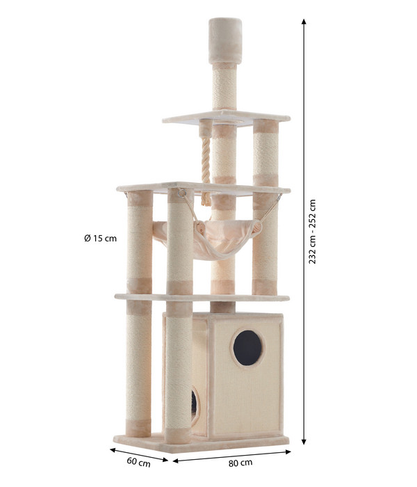 Nobby Kratzbaum Telde, creme, ca. B80/H232-252/T60 cm