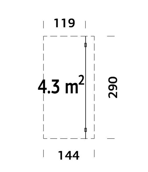 Palmako Schleppdach für Gartenhäuser, ca. B169/H250/T290 cm