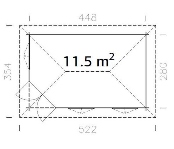 Palmako Pavillon Melanie, ca. B522/H311/T354 cm