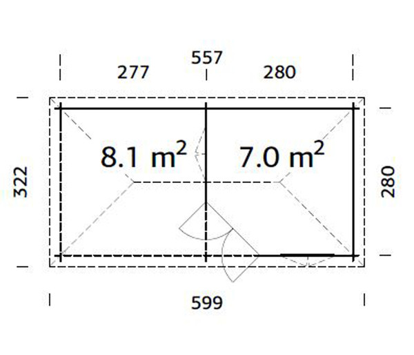 Palmako Pavillon Melanie, ca. B599/H307/T322 cm