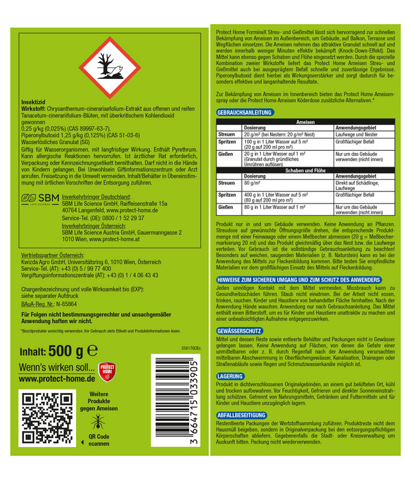 PROTECT HOME FormineX Ameisen Streu- und Gießmittel, 500 g