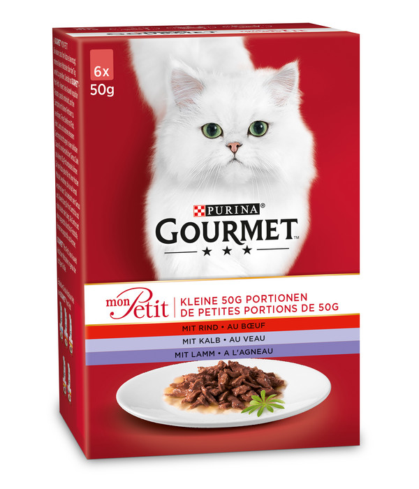 PURINA GOURMET™ Nassfutter für Katzen Mon Petit, 6 x 50 g