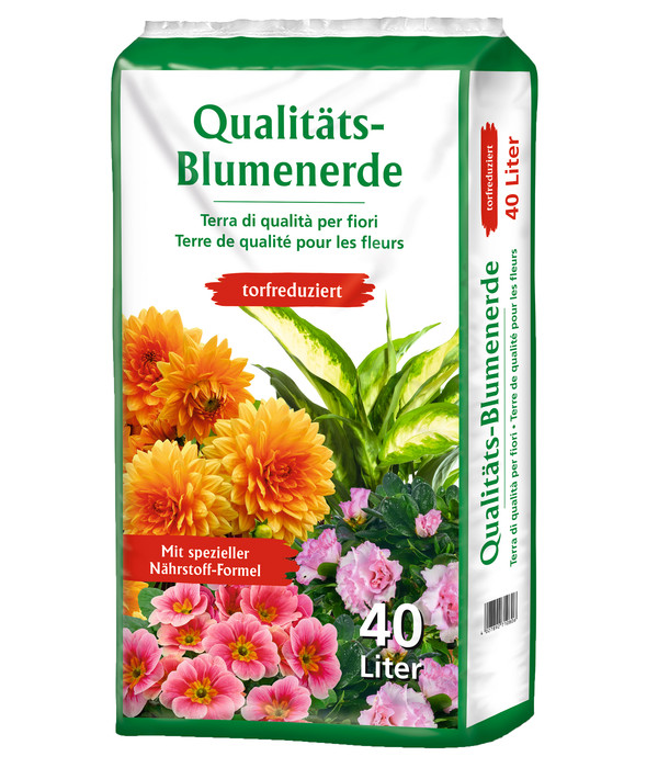 Qualitäts-Blumenerde torfreduziert, 40 l