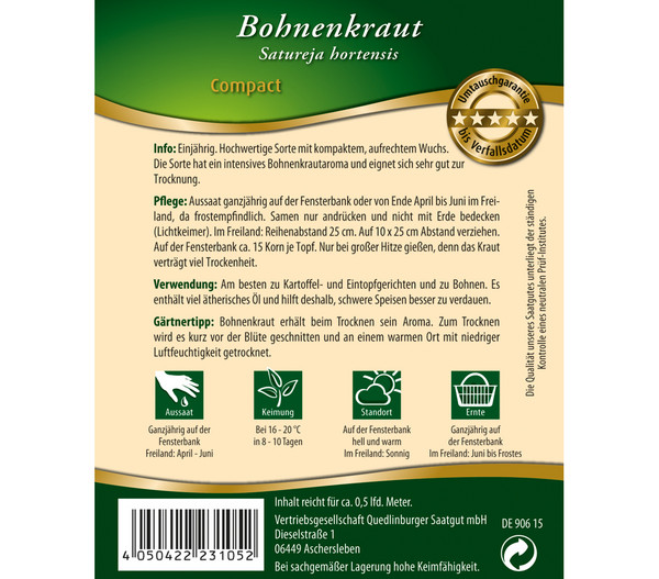 Quedlinburger Samen Bohnenkraut 'Compact'