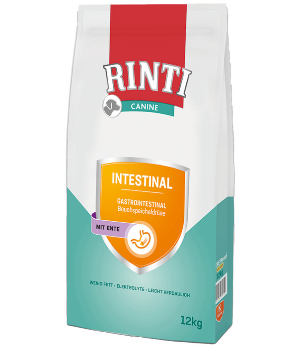 RINTI Canine Trockenfutter für Hunde Intestinal Bauchspeicheldrüse, Ente