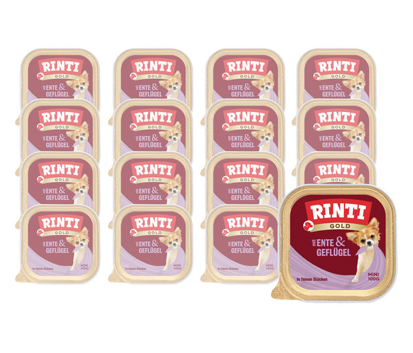 Rinti Gold Mini Nassfutter für Hunde, 16 x 100 g