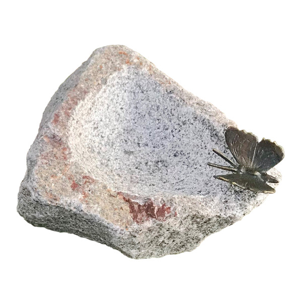 Rottenecker Granit-Tränke mit Schmetterling, ca. B20/H13/T30 cm
