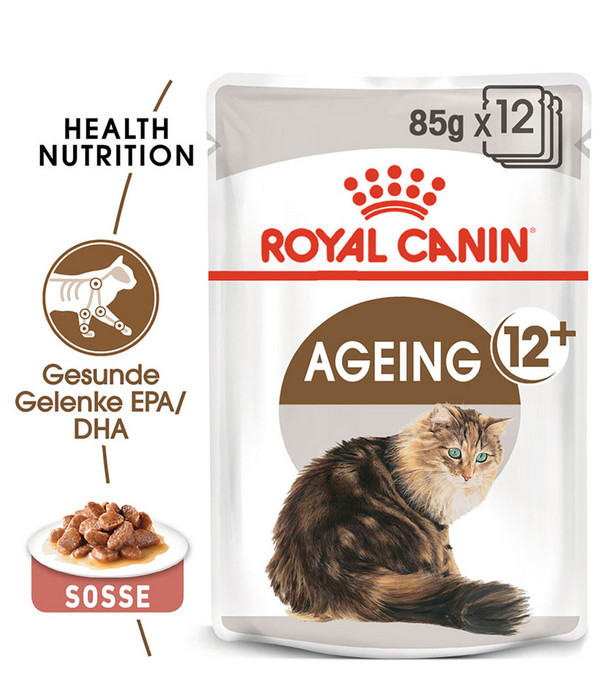 ROYAL CANIN® Nassfutter für Katzen Ageing 12+ in Soße, 12 x 85 g