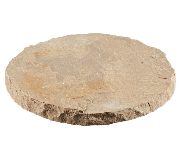 Sandsteintrittplatte, beige, Ø ca. 30 cm