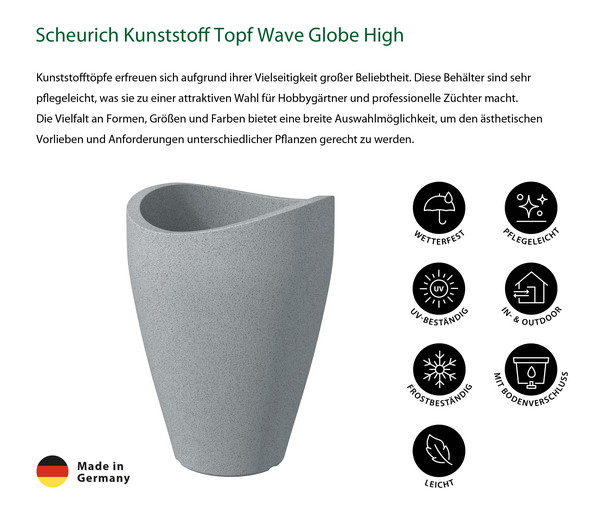 Scheurich Kunststoff Topf Wave Globe High