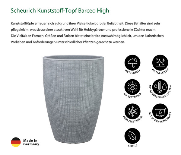 Scheurich Kunststoff-Topf Barceo High, rund