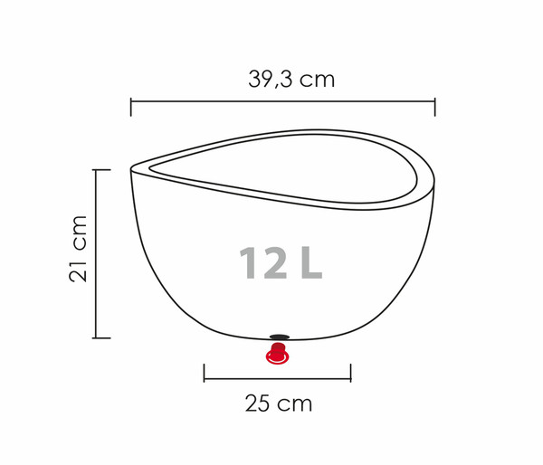 Scheurich Kunststoff-Topf Wave Globe, rund, ca. Ø39,3/H21 cm