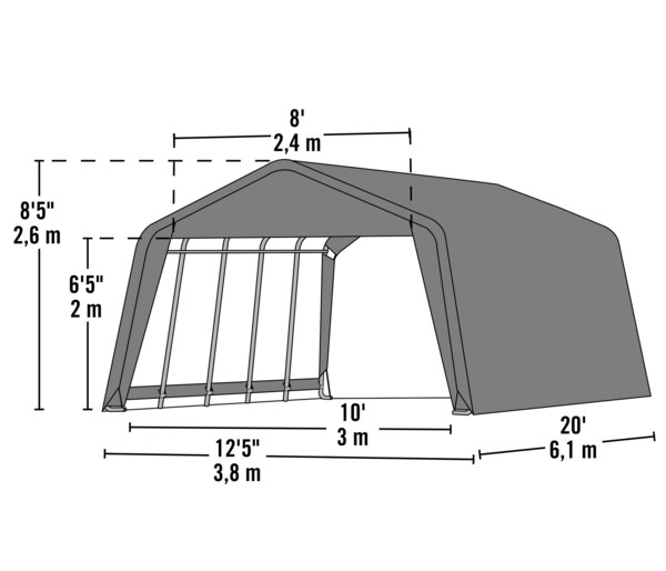 Shelter Logic Weidezelt, ca. B380/H260/T610 cm