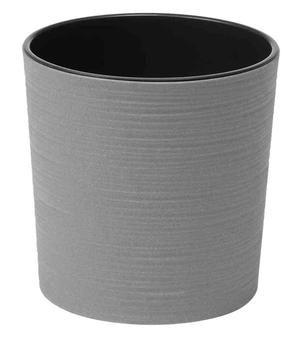 Siena Garden Kunststoff-Topf ECO Lens, rund, grau, ca. Ø30/H30,5 cm, 2er-Set