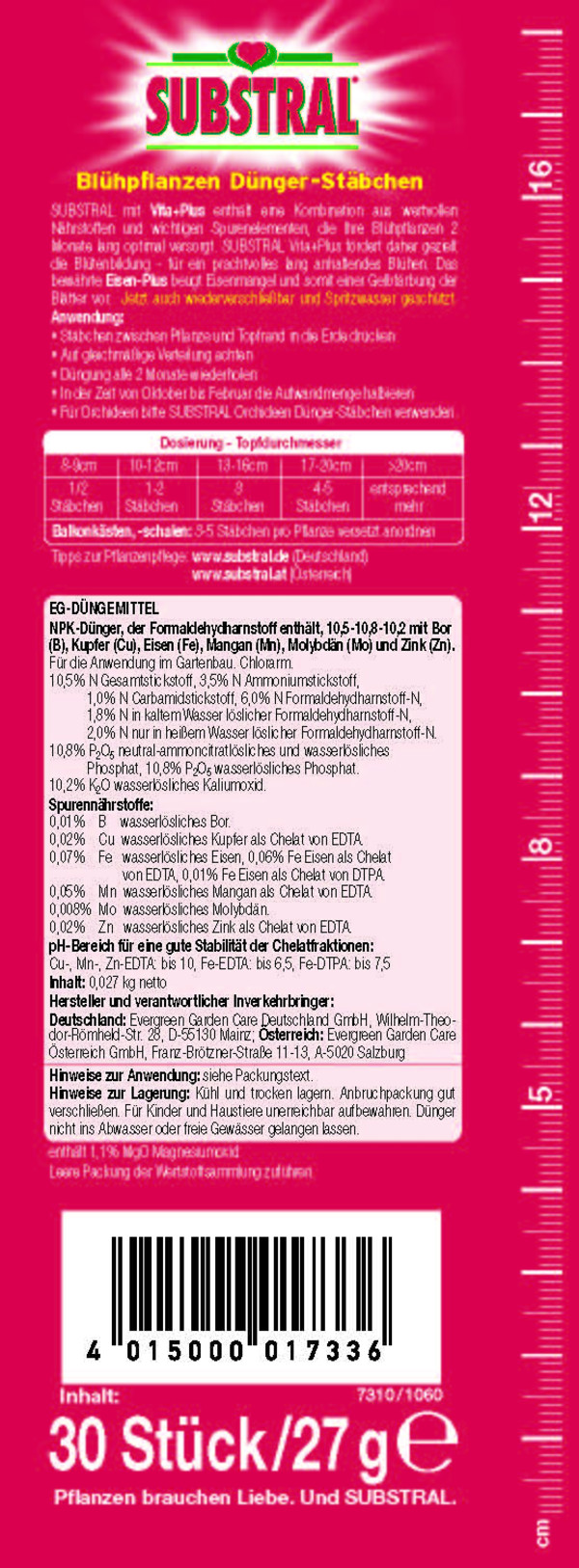 Substral® Blühpflanzen Dünger-Stäbchen, 30 Stk.