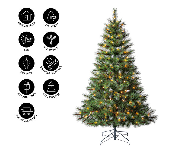 Dehner künstlicher LED-Weihnachtsbaum Ivar, ca. H180 cm