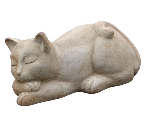 Terrakotta-Katze schlafend, 14 x 17 x 32 cm