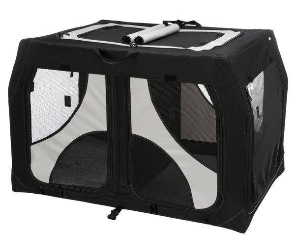 Trixie Hundetransportbox Vario Double, schwarz/grau, ca. B91/H61/T60 cm
