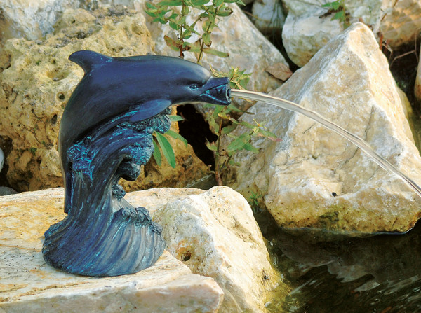 Ubbink Polystone-Wasserspeier Delfin, ca. B16/H18/T10 cm