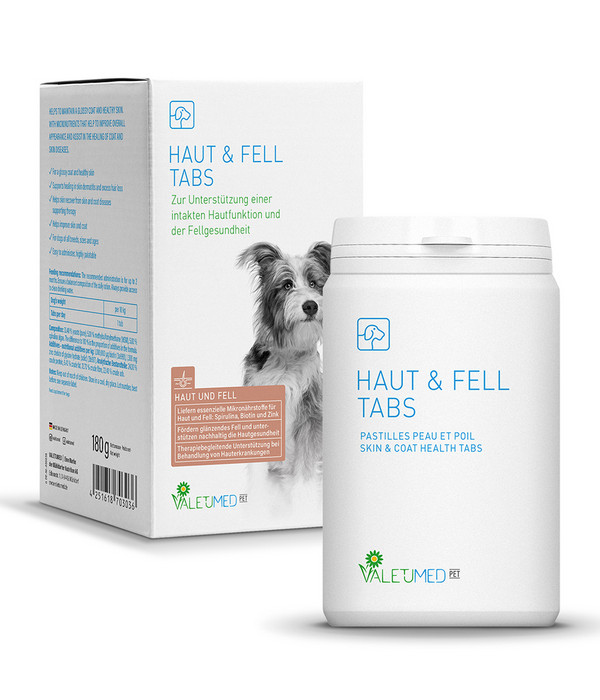 Valetumed Ergänzungsfutter für Hunde Haut & Fell Tabs, 180 g