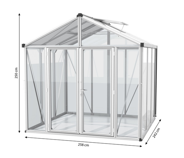 Vitavia Gewächshaus Poseidon 6200 ESG/HKP, ca. B258/H250/T242 cm