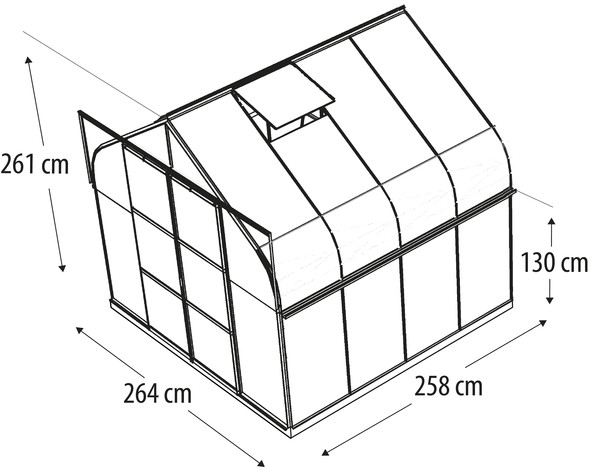 Vitavia Gewächshaus Saturn 6700 ESG, inkl. Fundament