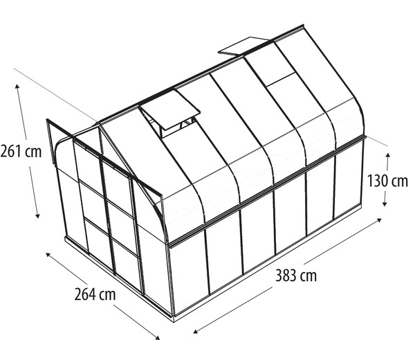 Vitavia Gewächshaus Saturn 9900 ESG, inkl. Fundament