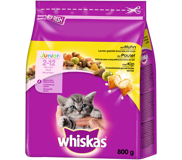Whiskas® Trockenfutter für Katzen Junior, Huhn