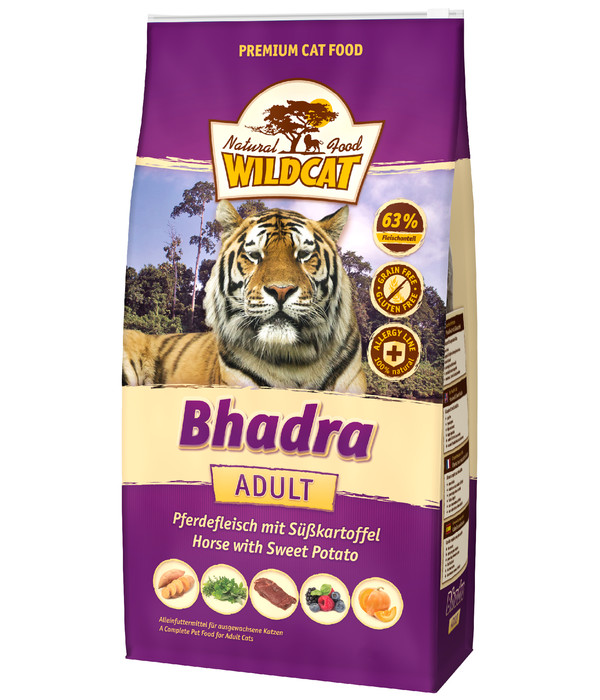 WILDCAT Trockenfutter für Katzen Bhadra Adult, Pferd & Süßkartoffeln, 3 kg