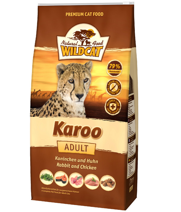 WILDCAT Trockenfutter für Katzen Karoo, Kaninchen & Huhn, 3 kg