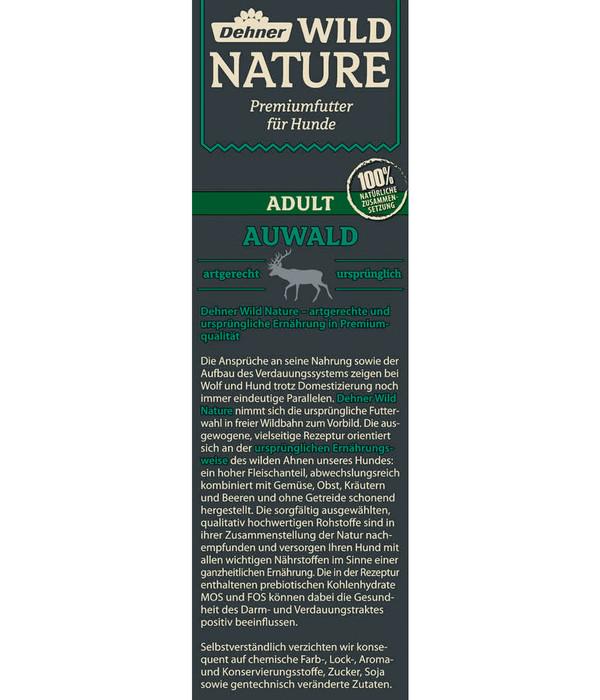 Dehner Wild Nature Trockenfutter für Hunde Auwald Adult, Wild