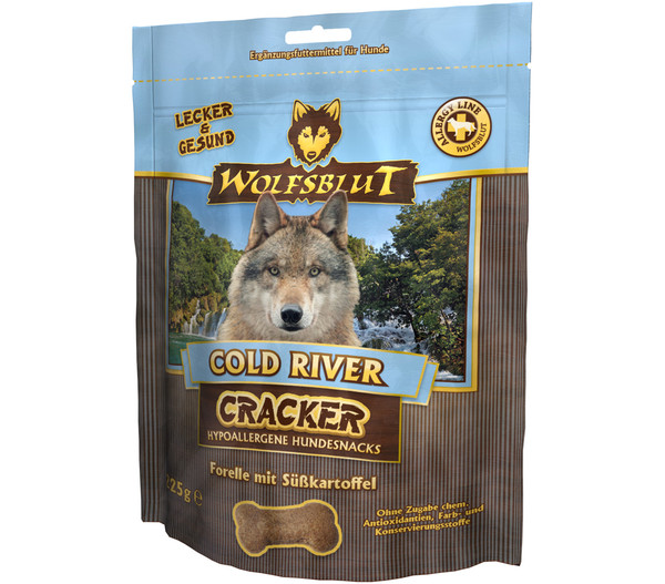 WOLFSBLUT Hundesnack Cracker Cold River Forelle, 225 g