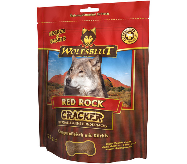 WOLFSBLUT Hundesnack Cracker Red Rock Känguru, 225 g
