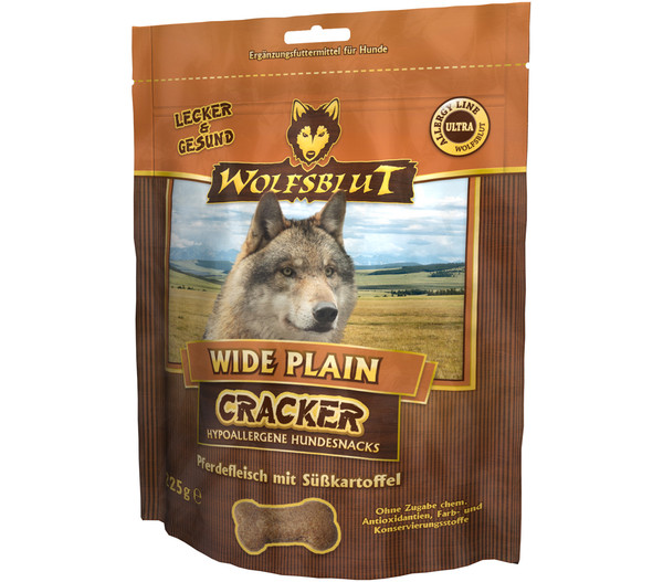 WOLFSBLUT Hundesnack Cracker Wide Plain Pferd, 225 g
