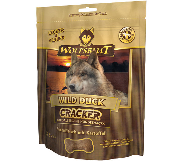 WOLFSBLUT Hundesnack Cracker Wild Duck Ente, 225 g