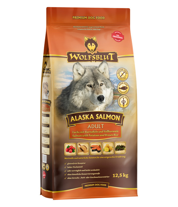 WOLFSBLUT Trockenfutter für Hunde Alaska Salmon, Adult, Lachs & Kartoffeln