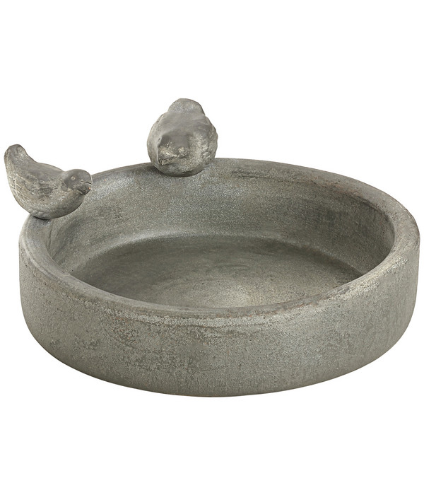 Dehner Keramik Vogeltränke mit 2 Vögeln, ca. Ø 28 cm Dehner