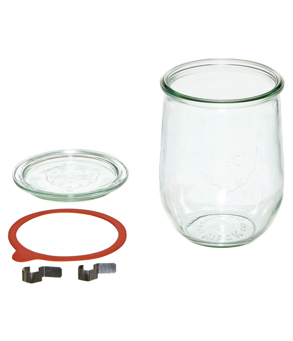 Dehner WECK® Tulpenglas, 1000 ml, Dehner 4er-Set Klammern, & | Einkochringe inkl